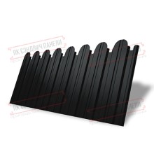 Профнастил фигурный С10 - 0,5 Окрас - Б, Rooftop Matte с пленкой RAL 9005 черный.
