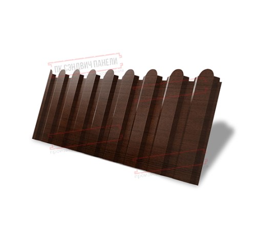 Профнастил фигурный С20 - 0,45 Окрас - А, Print Elite Choco Wood.