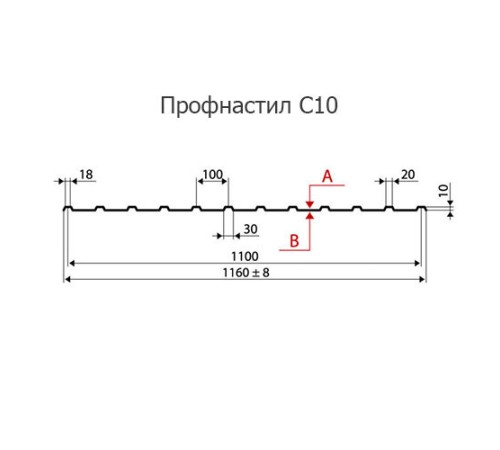 Профнастил нержавеющий С10 0.75 AISI 316L