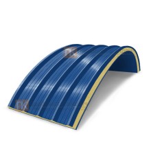 Сэндвич-панели арочные с пенополиизоциануратом, ширина 1000 мм, толщина 80 мм, 0.5/0.5, RAL5005