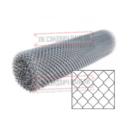 Сетка рабица оцинкованная 1,5x10 м, ячейка 50x50x1,6.