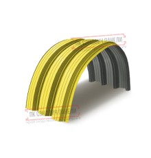 Профнастил H114ПГ-0.95, для бескаркасных ангаров, Полиэстер RAL 1018