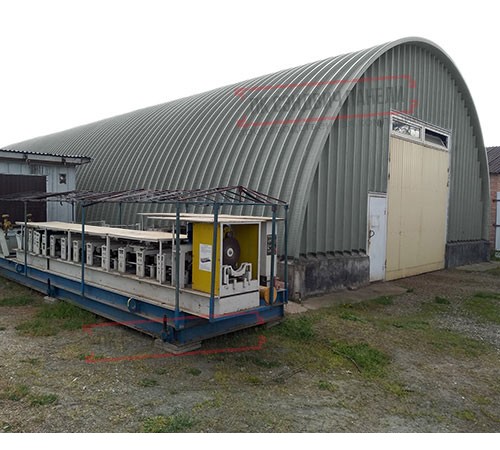 Профнастил H112ПГ-0.8, для бескаркасных ангаров, Полиэстер RAL 7005